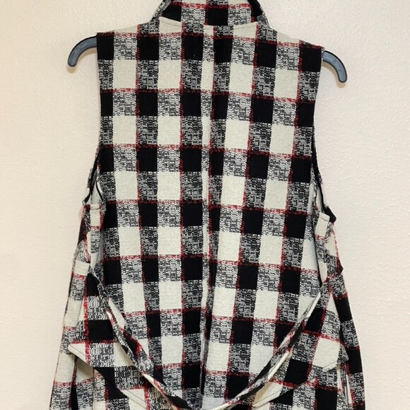 BCBGeneration Plaid Long Blazer Sleeveless Blazer Size Large - Picture 5 of 16